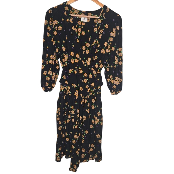 Cabi Womens Fiesta Floral Semi Sheer The Debut Wrap Dress Size Small - Picture 1 of 9